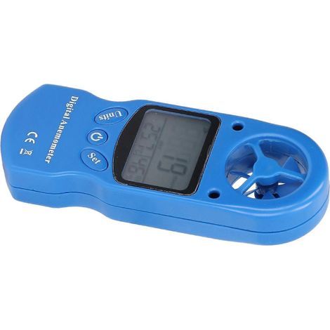 Anémomètre numérique portable 3 V, 115 x 42 x 19 mm, bleu (1/5)