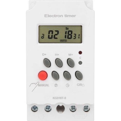 Digitale Zeitschaltuhr mit LCD-Anzeige, mikrocomputergesteuerte elektronische Zeitschaltuhr, ABS, 220 V, KG316TII (1/5)