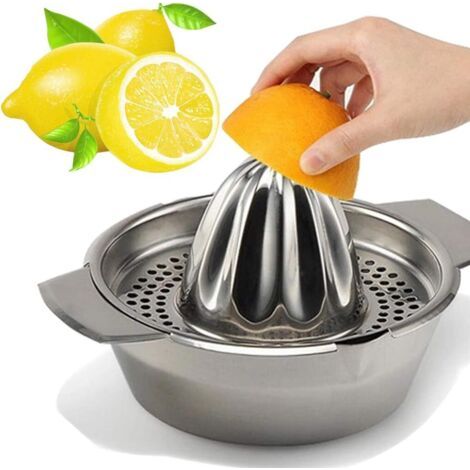 Extracteur à jus de citron en acier inoxydable, extracteur à presse-presse-jus avec bol pour jus maison aux fruits orange-citron (1/4)