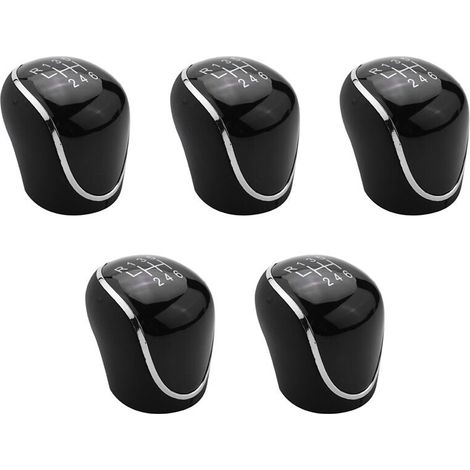 Cinco pomos de palanca de cambios de cuero sintético de 6 velocidades para coches, aptos para Mondeo IV, S-MAX, C-MAX, Transit y Focus. (1/4)
