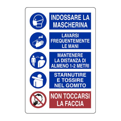Plaque d'indication 20 x 30 cm masque de lavage des mains panneau de distance de se'curite'
