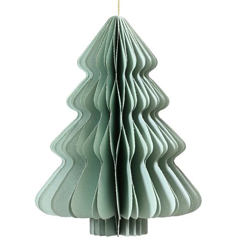 DECORAZIONE ALBERO DI NATALE DI CARTA, Ø48 H60 Cm, COLOR MENTA, NATALE, DECORAZIONI NATALIZIE (1/2)