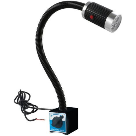QORVA-Lampe de travail magnétique 9W 24V LED col de cygne flexible lampe de travail à base magnétique en aluminium antirouille pour machines-outils d'atelier industriel équipement de