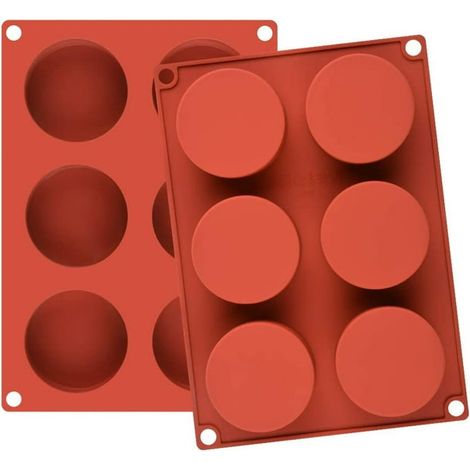 Moule à biscuits en silicone, moule cylindrique rond pour couvercle de chocolat (2, marron) (1/4)