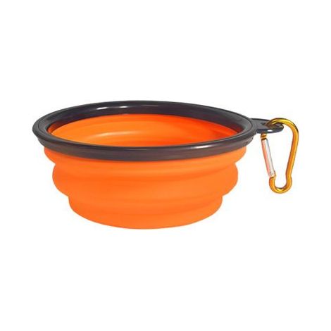 KLVGTIFS PU - Gamelle orange à crochet, petite gamelle pour chat de 350 ml, gamelle d'eau pliable pour animaux de compagnie, gamelle p (1/5)