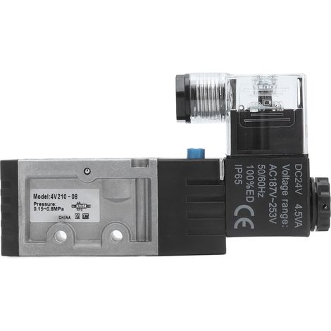 Électrovanne pneumatique 2 positions 5 voies, distributeur inverseur G1/4, entrée DC 24V ±10%, vanne de commande de commutation (1/5)