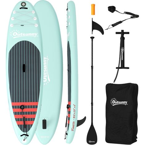 Paddle surf gonflable 320 cm, pompe quille alu réglable surface antidérapante sac à dos Z (1/5)