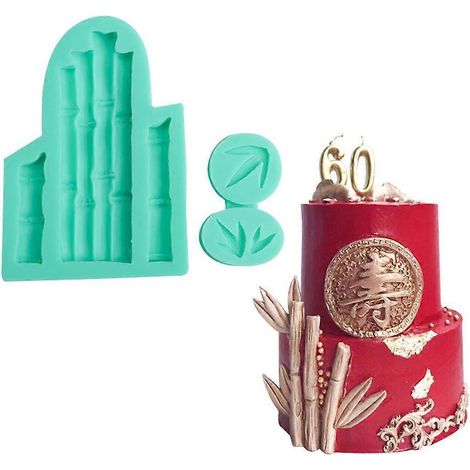 Weiche Silikon-3D-Formen für Zuckerdekoration, Fondant, Schokolade – Bambusförmige Formen (1/5)