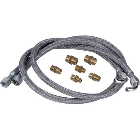 Kit flexible fioul universel 2 flexibles – 6 raccords – Pour installations de chauffage – Compatible avec chaudières et réservoirs fioul – CBM (1/3)
