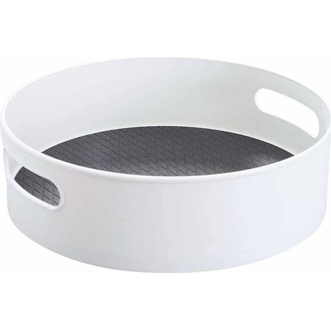 Estante giratorio para especias Lazy Susan, 30 cm de diámetro, de plástico, para armarios de cocina, especiero, color blanco.