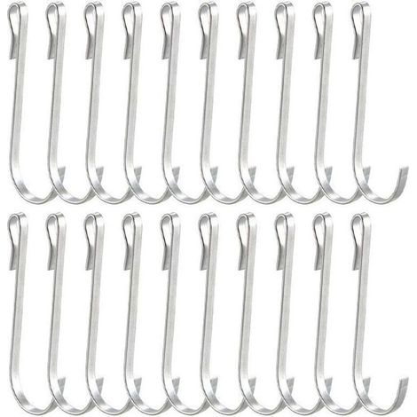 Lntyq 20 Pièces Petit Crochet S de Suspension, Crochet S Acier Inoxydable, Crochet Multifonctions, Mini Crochet en S, Petit Crochet Plat, pour Salle de Bains Chambre Bureau Cuisine (Argent)