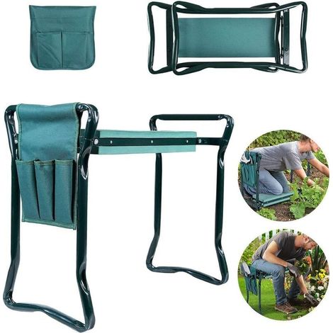 Tabouret de jardinage agenouilloir pliable avec coussin – Sac à outils inclus – Confort optimal pour jardinage intensif (1/4)