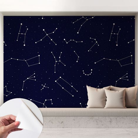 Papier peint adhésif autocollant pour salon chambre à coucher tendance et originale Ciel étoilé 208x146 cm (1/5)