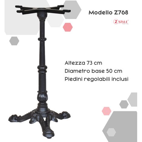 Base per Tavoli in Ghisa - Zstyle Z768: 50 x H 73 cm base tavolo, gamba tavolino , piede centrale, metallo, per catering bar ristoranti bistrot - basamento - per interno / esterno (1/5)
