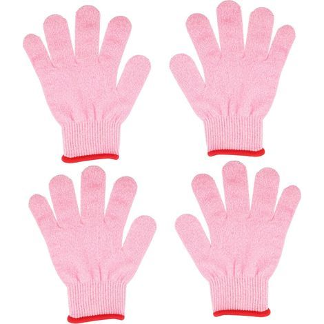 2 Paires Gants de Travail Niveau Coupure Double Protection Renforcée pour Jardinage Au Crabe et Travaux Scolaires Rose S (1/5)