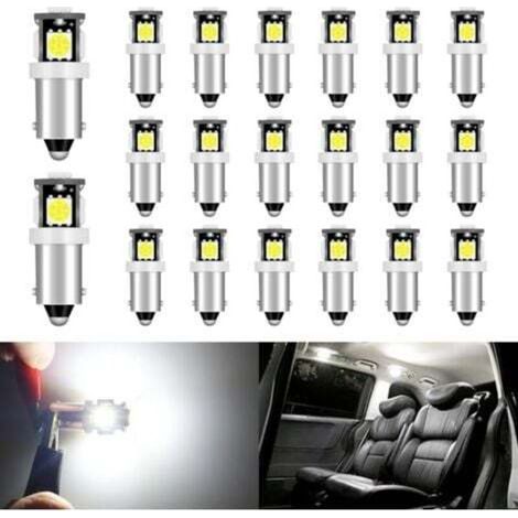 (20 pezzi) Lampadine LED T11 BA9S per T4W BA9 53 57, lampadine bianche per interni auto 12V 5050 5SMD, per luci di lettura, luci targa, luci di posizione laterali, luci portiere