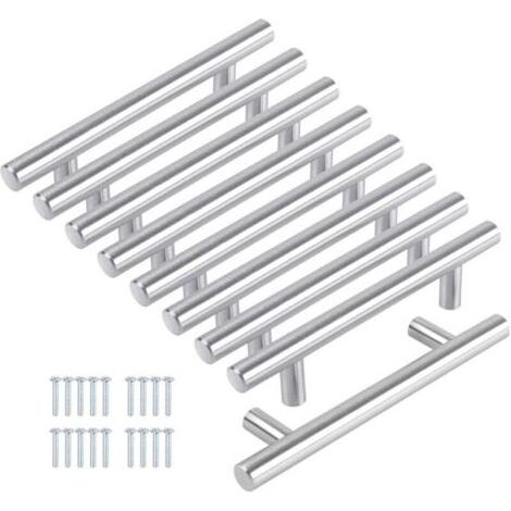 Lot de 8 Poignee de Meuble Cuisine Poignée Cuisine 128mm Poignee Porte Cuisine Poignée Placard Cuisine en Acier Inoxydable et Nickel Brossé Entraxe 128mm (1/4)