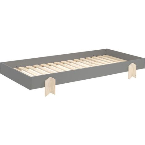 Lit Enfant en Bois "Modulo Arrow" 90x200cm Gris (1/5)