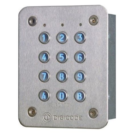 Digicode CAASE en INOX rétro éclairé avec électronique intégrée 3 relais CDVI