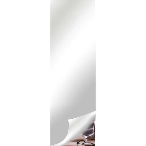 Plaque miroir acrylique sans verre, autocollante, pour murs, 100 % neuve, argentée, 50 cm x 200 cm x 0,1 mm (1/5)
