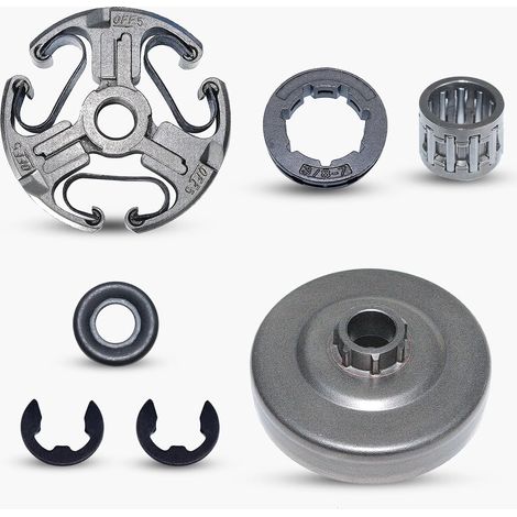 Kit de roulement, rondelle, jante, pignon de tambour d'embrayage pour tronçonneuse Husqvarna 365 372 XP 372XP 371 362, pas 3/8" 7 dents (1/5)