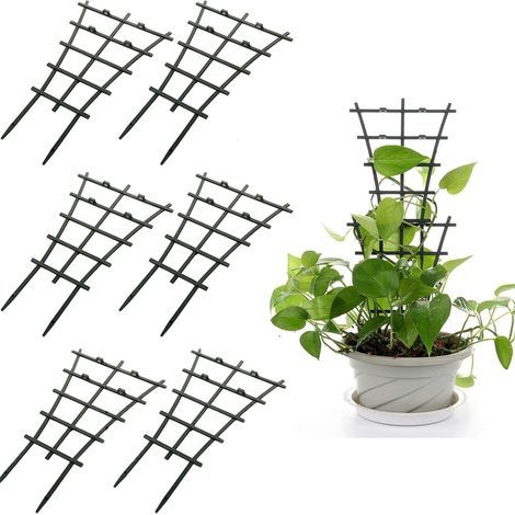 Support pour plantes grimpantes, vert, 25,5 × 15 cm, lot de 6 supports empilables adaptés aux plantes d'intérieur et aux structures grimpantes. (1/5)