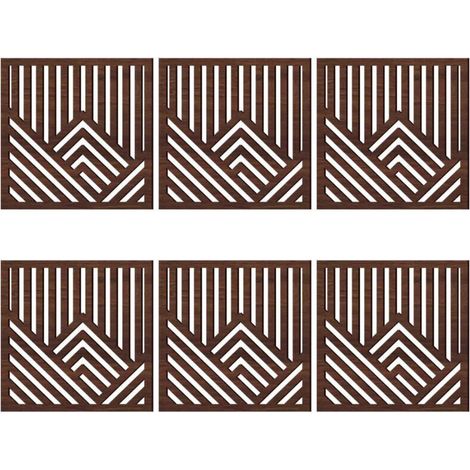 Ensemble de 6 panneaux décoratifs muraux en bois – JINFGERNE – Motif montagnes ajourées – Décoration murale intérieure (1/5)