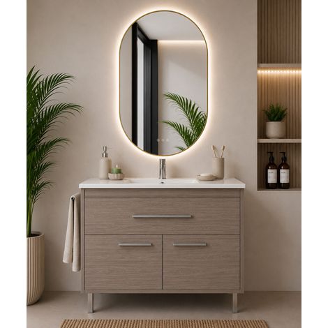 Bathroom cabinet with basin ORIGENBATH BAHIA without mirror 50x40 cm smoked oak (1/5)