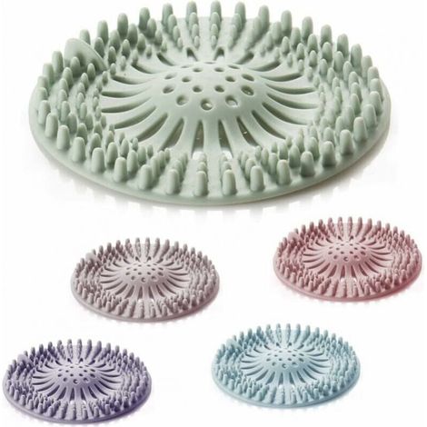 5-Piece Shower Drain Cover, Silicone Shower Filter, Hair Drain Plug with Suction Cup for Kitchen and Bathroom YMYNY (1/4)