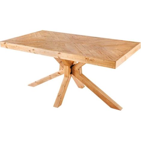 Table LOVARK – Rechteckig 160 cm – Massivholz Kiefer – Rustikaler Stil