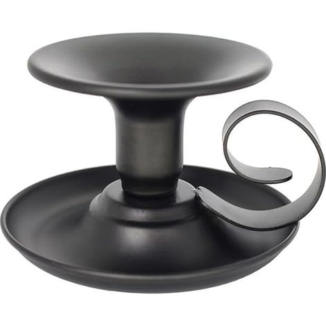1pc Retro Einfache Metall Kerzenhalter für Tisch Party Hochzeit Weihnachten Home Decor (Schwarz)