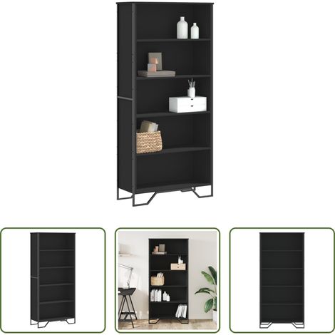 vidaXL Étagère décorative - Bibliothèque noir 80x31x169 cm bois d’ingénierie (1/5)