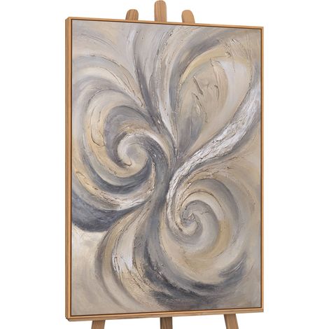Gemälde Sand und Wolken Rahmen Eichefarben 120x80 cm (1/5)