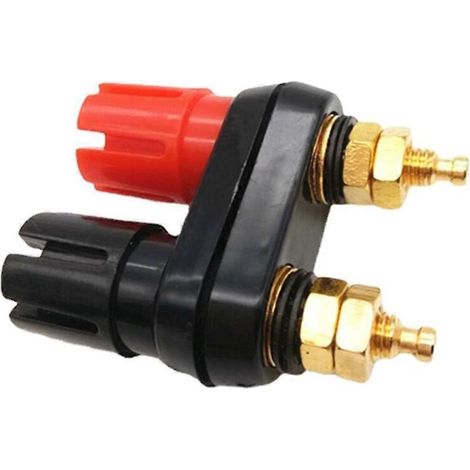Connecteur de fil rouge et noir, borne de raccordement électrique, prise banane pour haut-parleur audio - 1 lot de 1 (1/4)