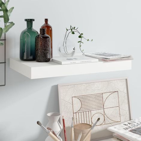 Floating Wall Shelf High Gloss White 40x23.5x3.8 cm MDF vidaXL (1/5)