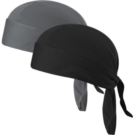 Cappellini da ciclismo - Confezione da 2 - Uomo - Bandana sportiva - Può essere indossata sotto il casco da bicicletta (1/5)