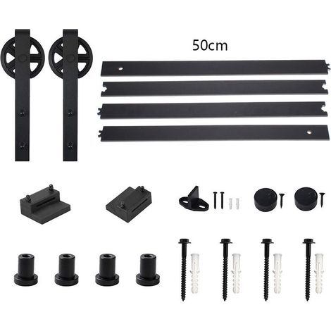 Système Porte Coulissante Quincailleri kit de Rail pour Porte Coulissant Ensemble Industriel pour Porte Coulissant Intérieur 200CM (1/5)