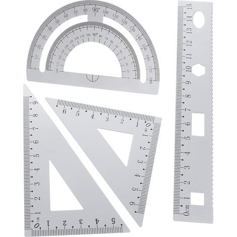 Ensemble de règles métalliques, plaque triangulaire en alliage (1/5)
