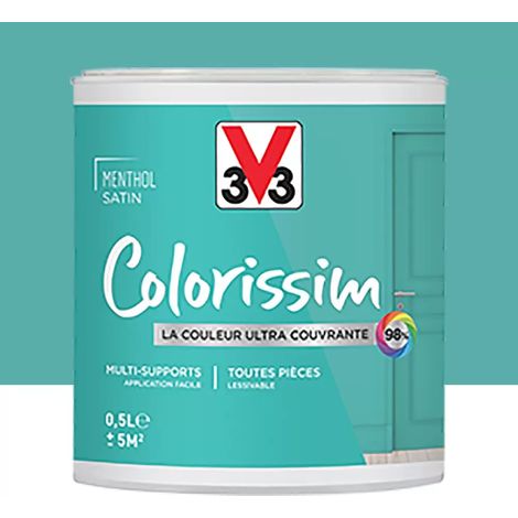 Peinture Multi-supports V33 Colorissim Satin Menthol 0,5 L