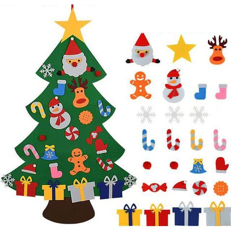 Sapin De Nol En Feutrine 120 Cm Avec Ornements Détachables Jeu éducatif Montessori Pour Enfants Décoration Intérieure 1 Ensemble (1/5)