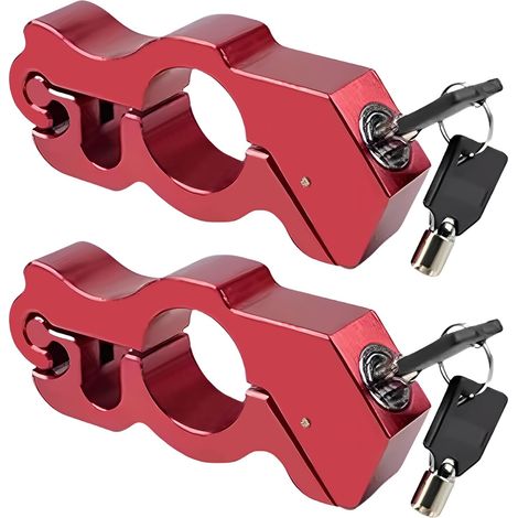 Juego de 2 candados universales para manillar de motocicleta - Con llaves - Aleación de aluminio - Para motocicletas, scooters, bicicletas y bicicletas de montaña (1/5)