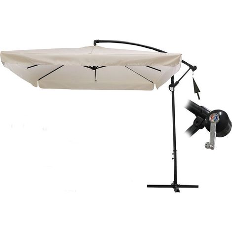 Ombrellone per giardino a braccio 250x250cm da bar piscina terrazzo balcone locali pub in metallo e poliestere (1/5)