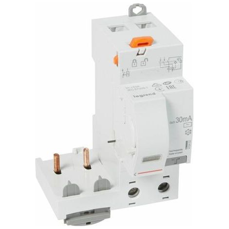 Bloc différentiel adaptable à vis DX³ pour disjoncteur 1 module par pôle - 2P 230V - 63A - typeAC 30mA - LEGRAND