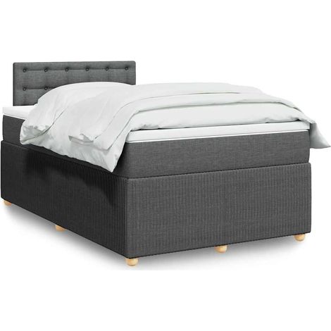 Boxspringbett mit Matratze Dunkelgrau 120x200 cm Stoff (1/5)