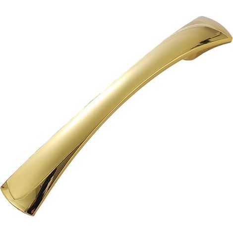 Poignée de porte de placard en cuivre pur 96 mm x 128 mm, finition or brillant, modèle B-96 mm (1/5)