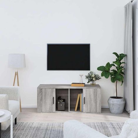 vidaXL TV Cabinet Grey Sonoma 100x35x40 cm Engineered Wood (1/5)