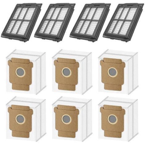 Lot de 10 pi��ces de rechange pour aspirateur iRobot Roomba Plus 505 Combo/405 Combo : filtres HEPA et sac �� poussi��re.