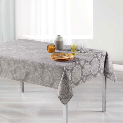 Nappe Rectangulaire "Rose des Vents" 140x300cm Gris