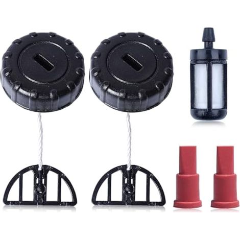 2 PcsBouchon d'essence et Bouchon d'huile pour tronçonneuse STIHL MS180 MS170 018 017 MS 180 170 Pièces de Rechange pour tronçonneuse, avec Bouchon de Réservoir Carburant, Filtre à Huile (1/4)