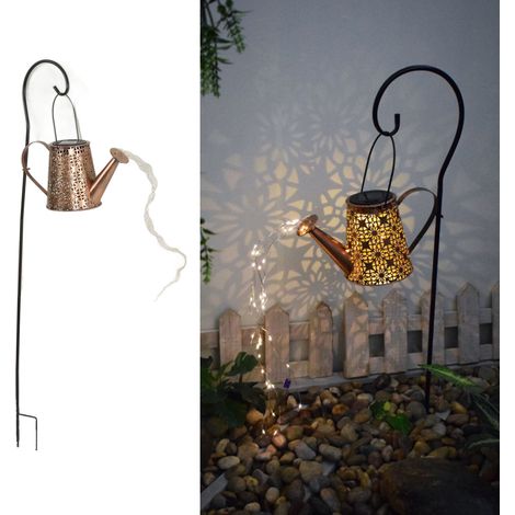 Solar-Wasserkocherlampe, stimmungsvolle Campingleuchte, Gartenbeleuchtung für Villengärten, wasserdichte Hängelampe mit Schirm und durchbrochenem Lichteffekt (1/5)